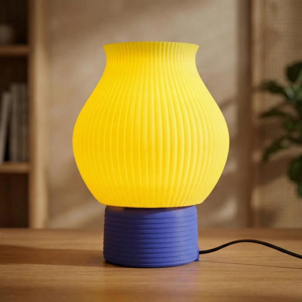 Tapiu Forma 4213 light shade in yellow and purple with textured ribbed design