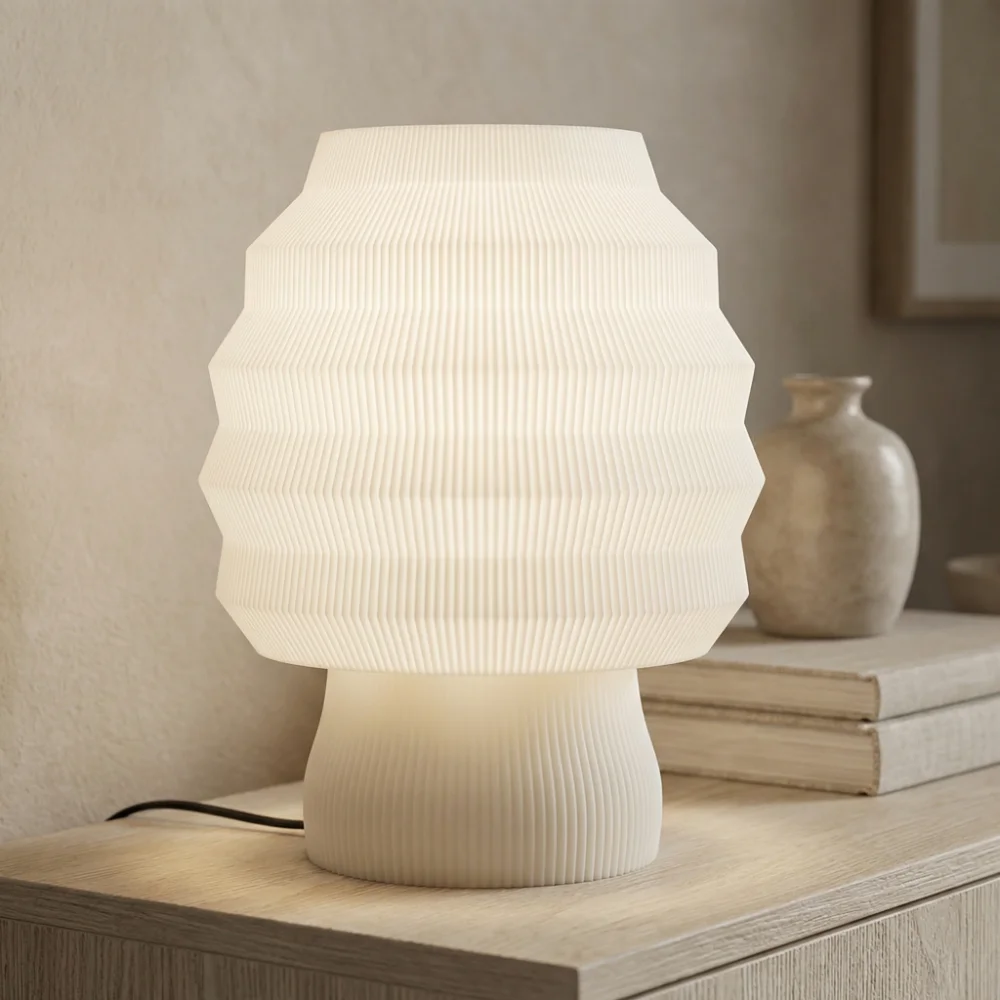 Tapiu Forma 26 wavy white light shade with textured modern design