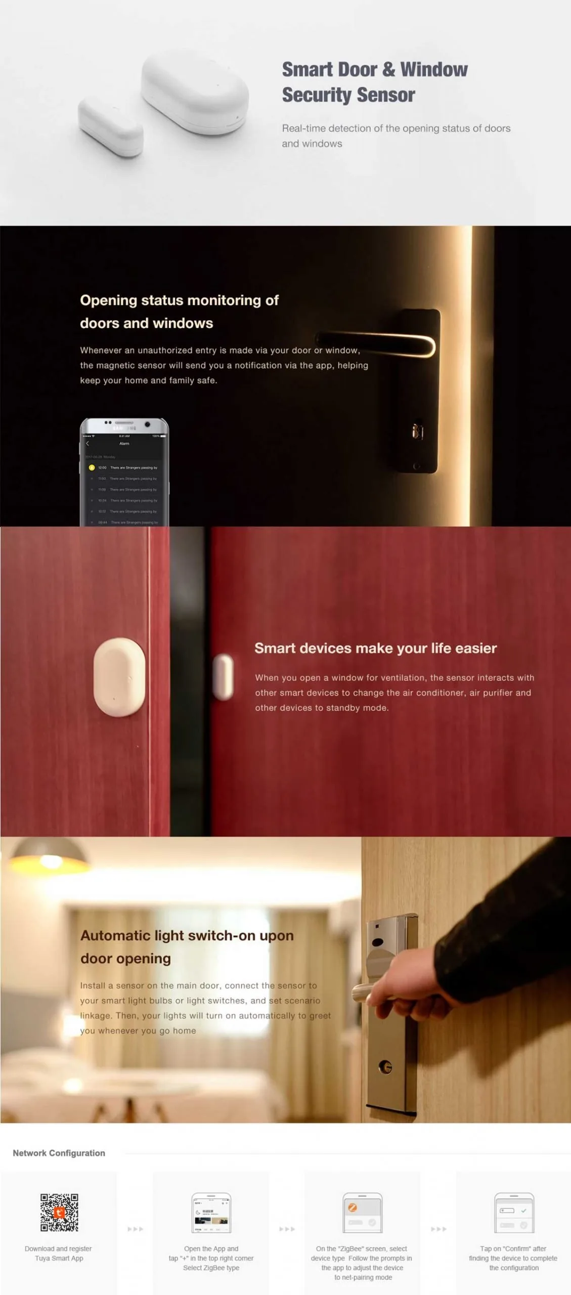 Smart door sensor zigbee
